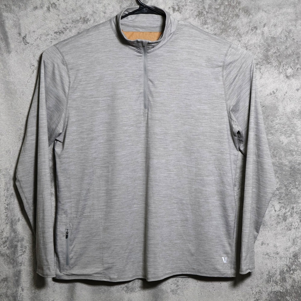 Vuori Pullover Mens XXL Gray Heather Ponto Performance 1/2 Zip Sweatshirt Mock